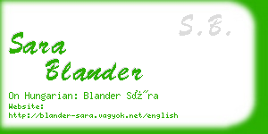 sara blander business card